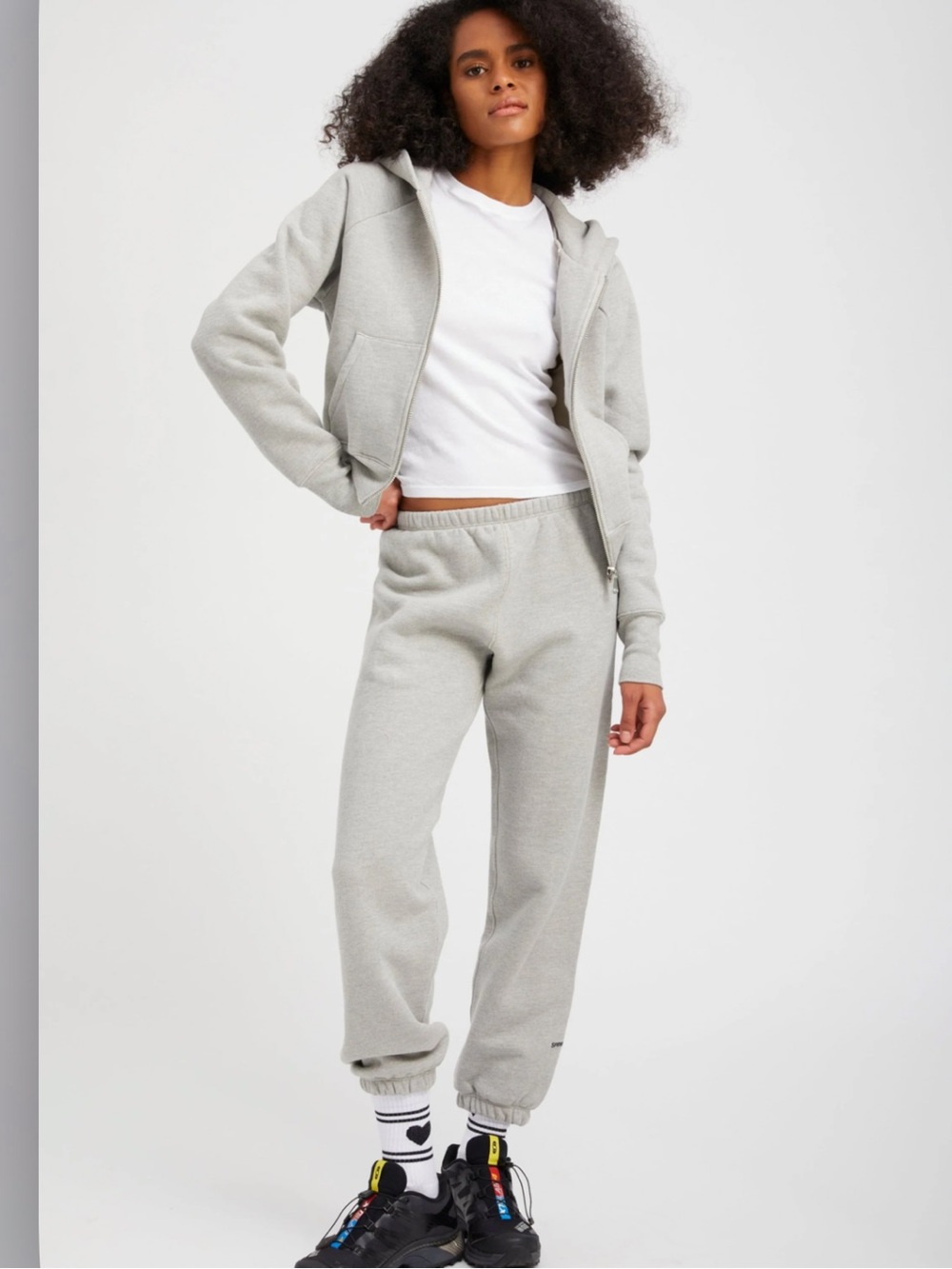 SPRWMN Mini Logo Sweatpants Women’s Small Gray Jogger High Rise B21